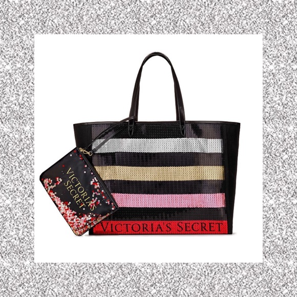 Victoria's Secret Handbags - ⬇️LAST✂️ Victoria’s Secret Sequin Tote & Wristlet
